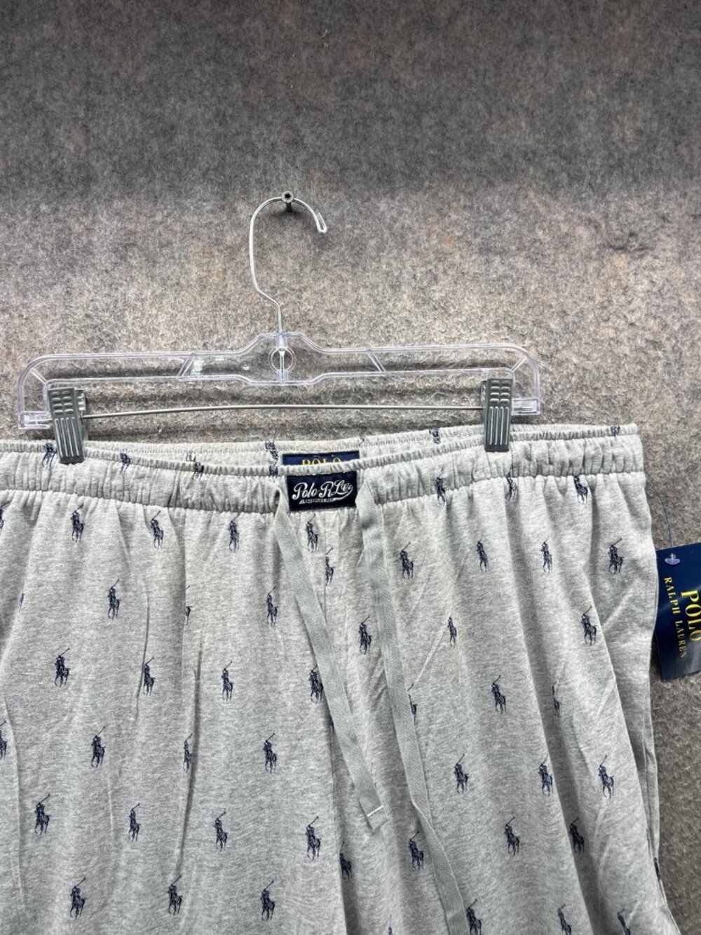 Polo Ralph Lauren Pajama Pants Mens XL Gray Jersey Knit Logo Sleepwear Joggers - Picture 7 of 12